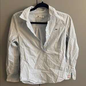 Sz 0 Vineyard Vines Blue Checkered Button-Up Shirt